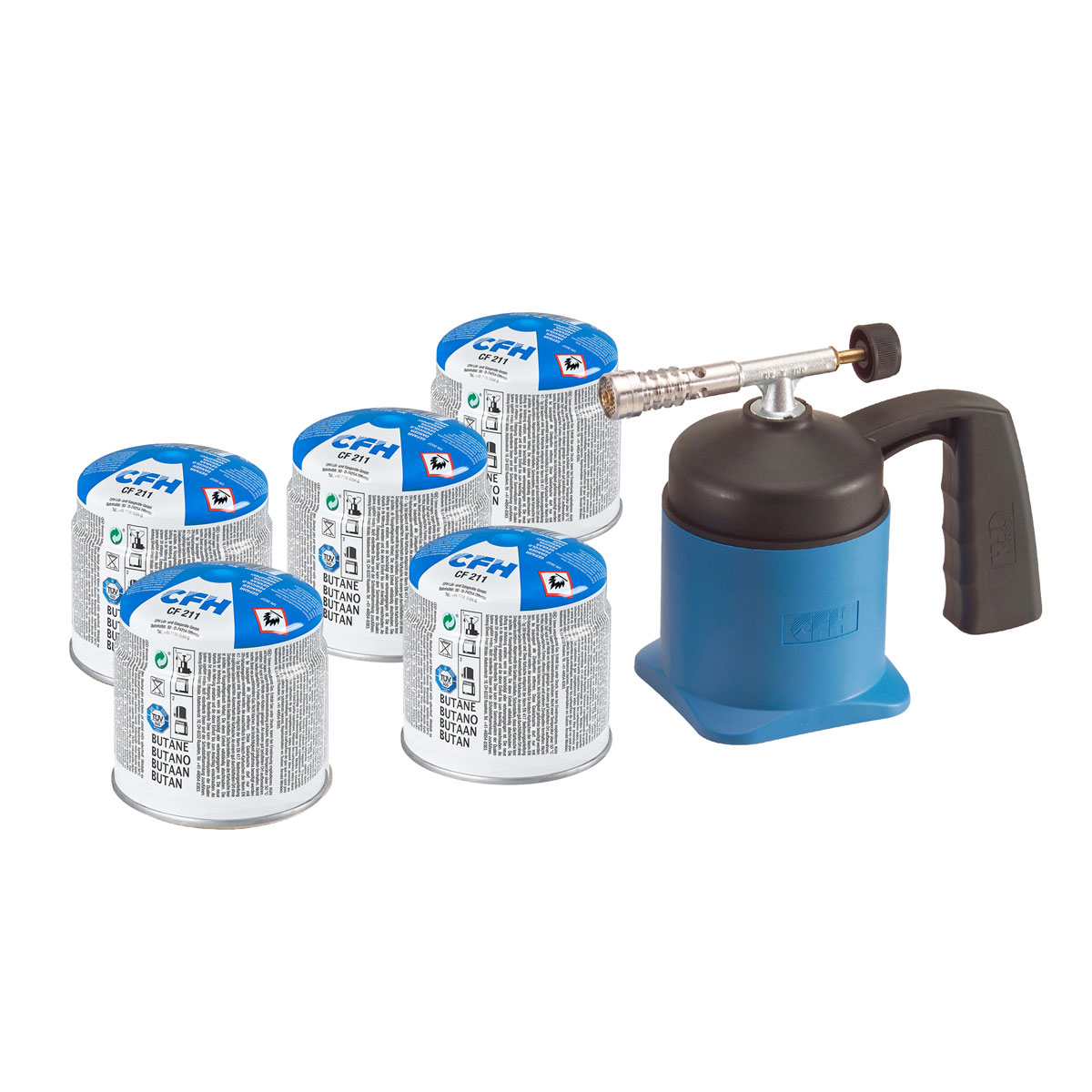 CFH Lötlampe-Set Lötmeister LM 1000 6-teilig | 883971