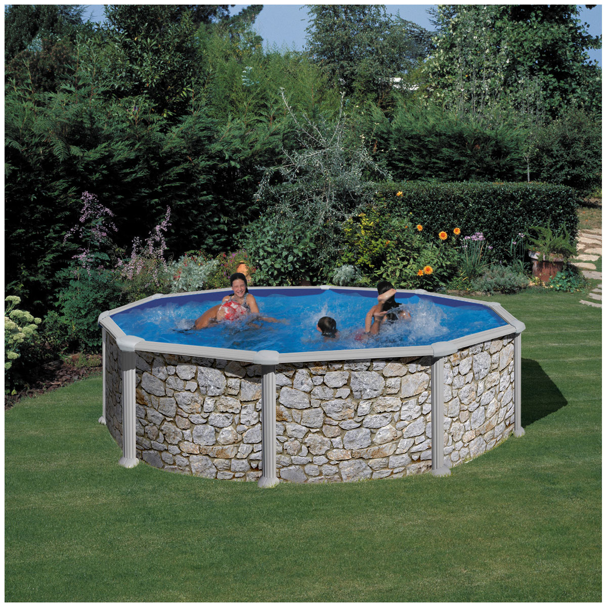 Rundbecken-Set Steinoptik 460 x 120 cm | 460 | 892553