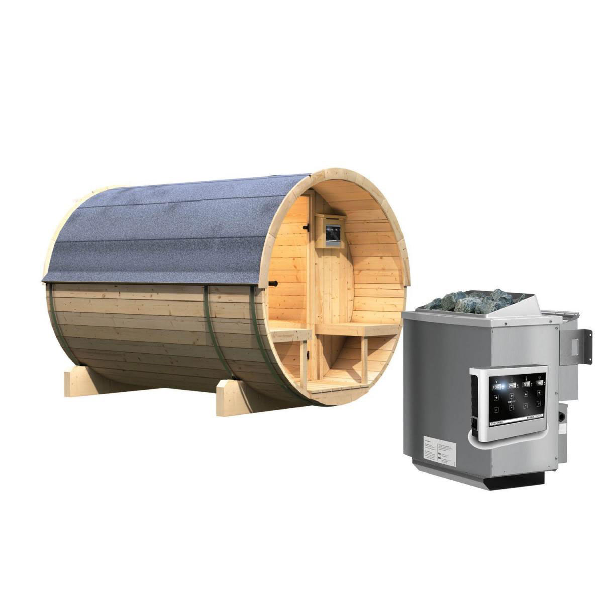 Karibu Fasssauna 2 42 mm 9 kW Ofen Bio externe Strg. | 9 kW Bio externe Strg. | 902382 – Bild 4