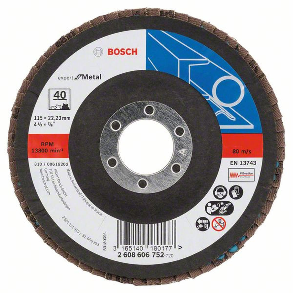 Bosch  Fächerschleifscheibe X551 K40 11,5 x 11,2 cm | 40 | 11,5 | 921849