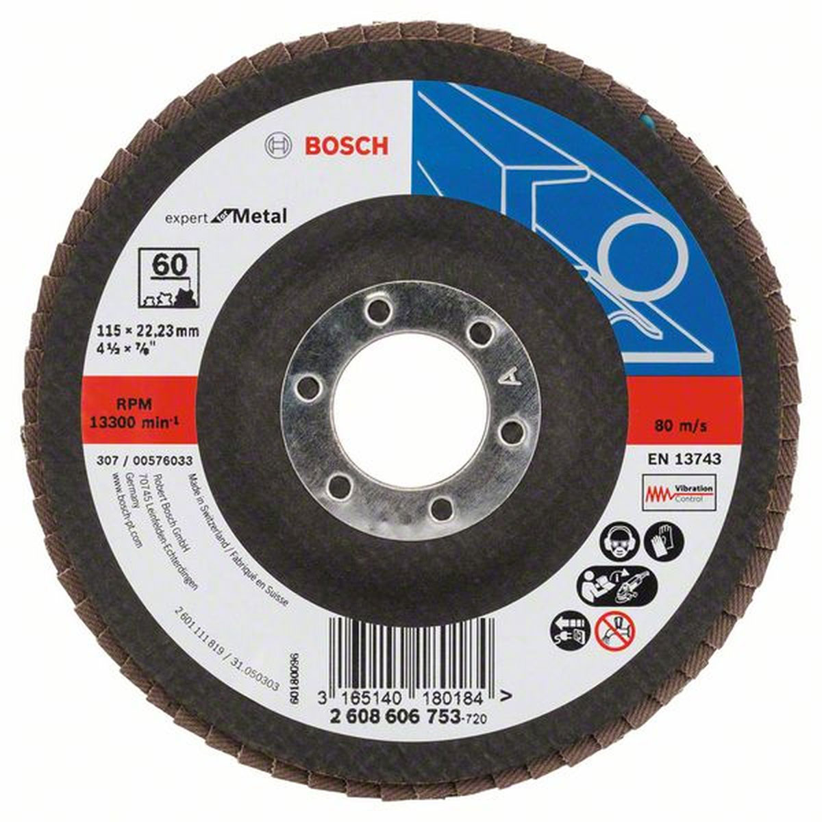 Bosch  Fächerschleifscheibe X551 K60 11,5 x 11,5 cm | 60 | 11,5 | 921850