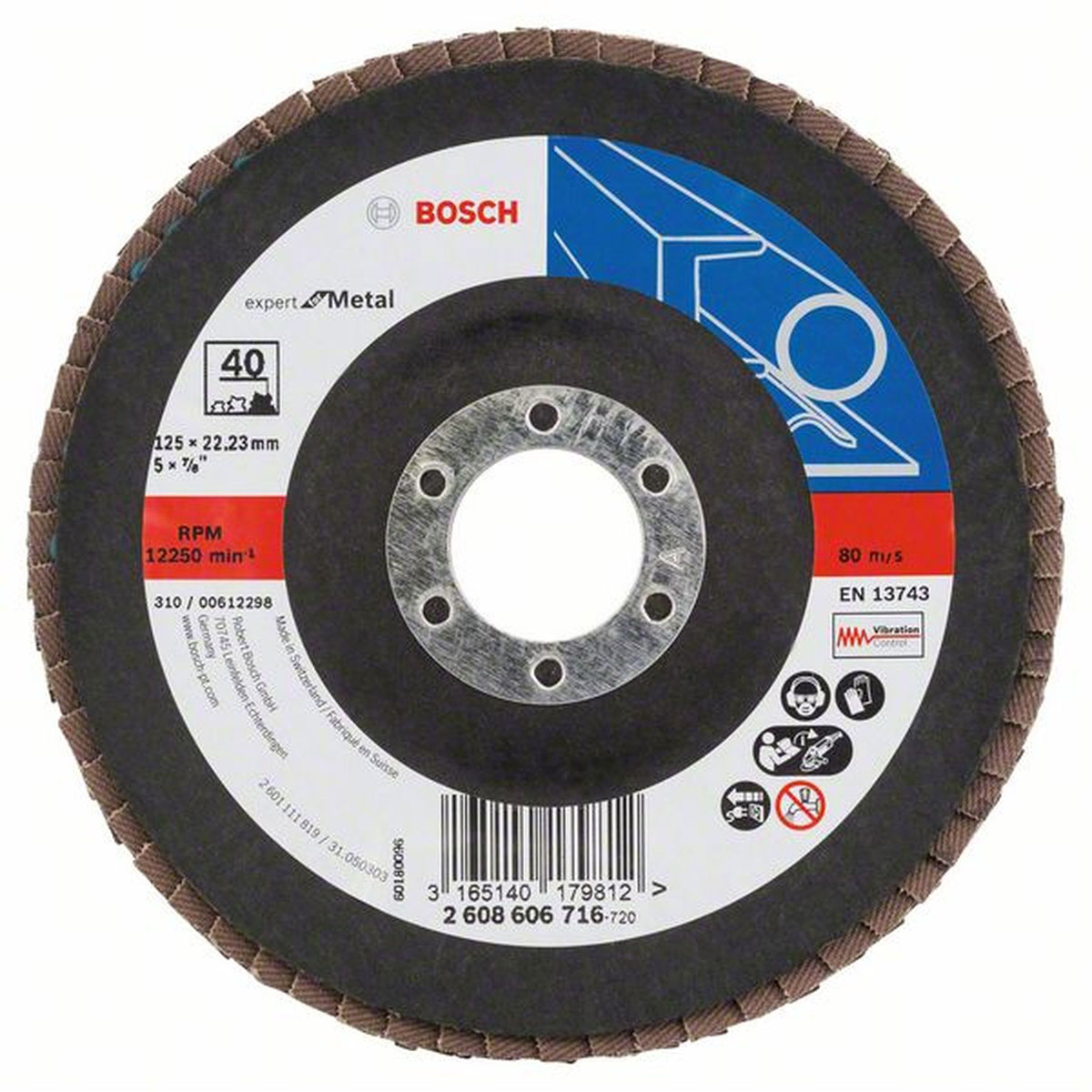 Bosch  Fächerschleifscheibe X551 K40 12,5 x 12,7 cm | 40 | 12,5 | 921851