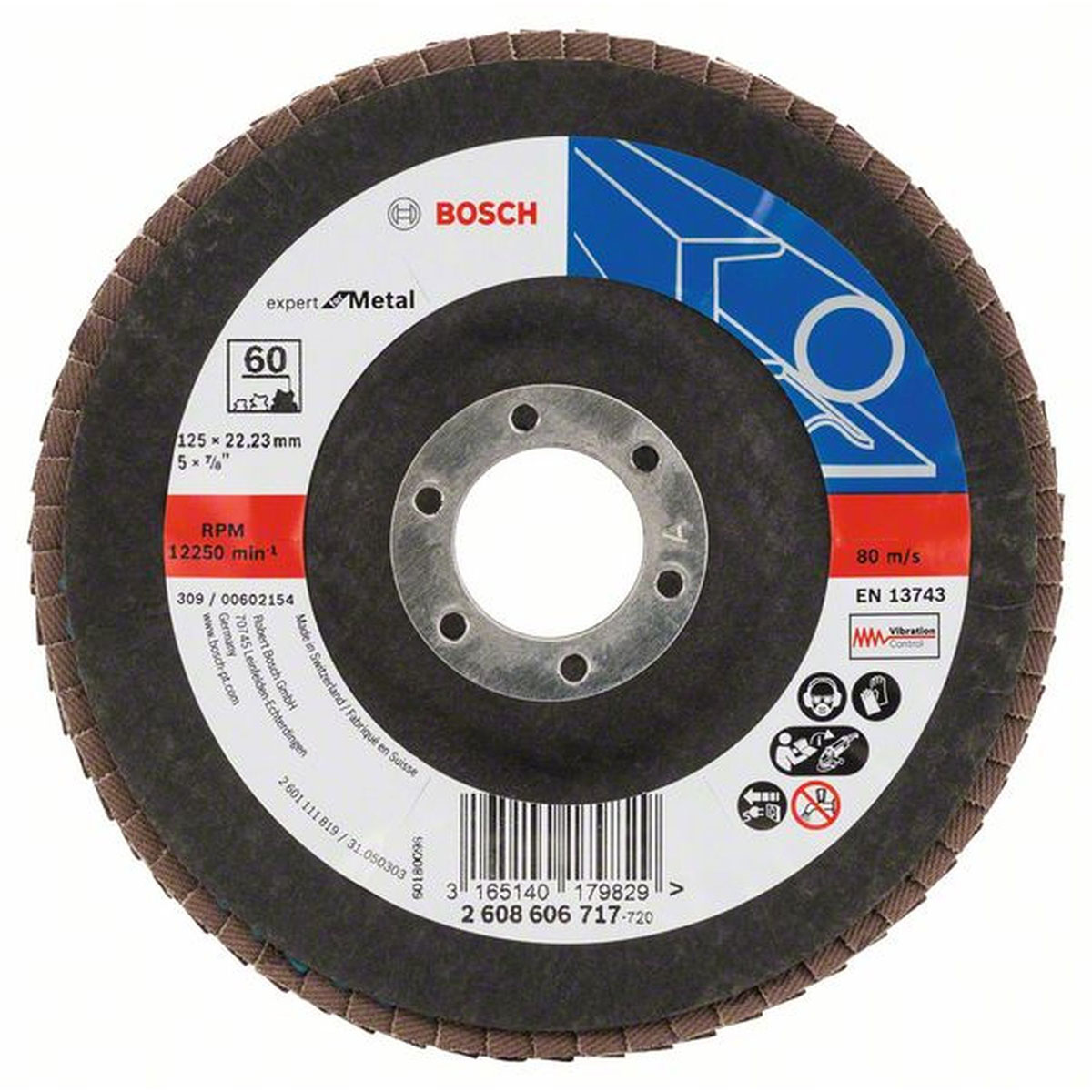 Bosch  Fächerschleifscheibe X551 K60 12,5 x 12,5 cm | 60 | 12,5 | 921852