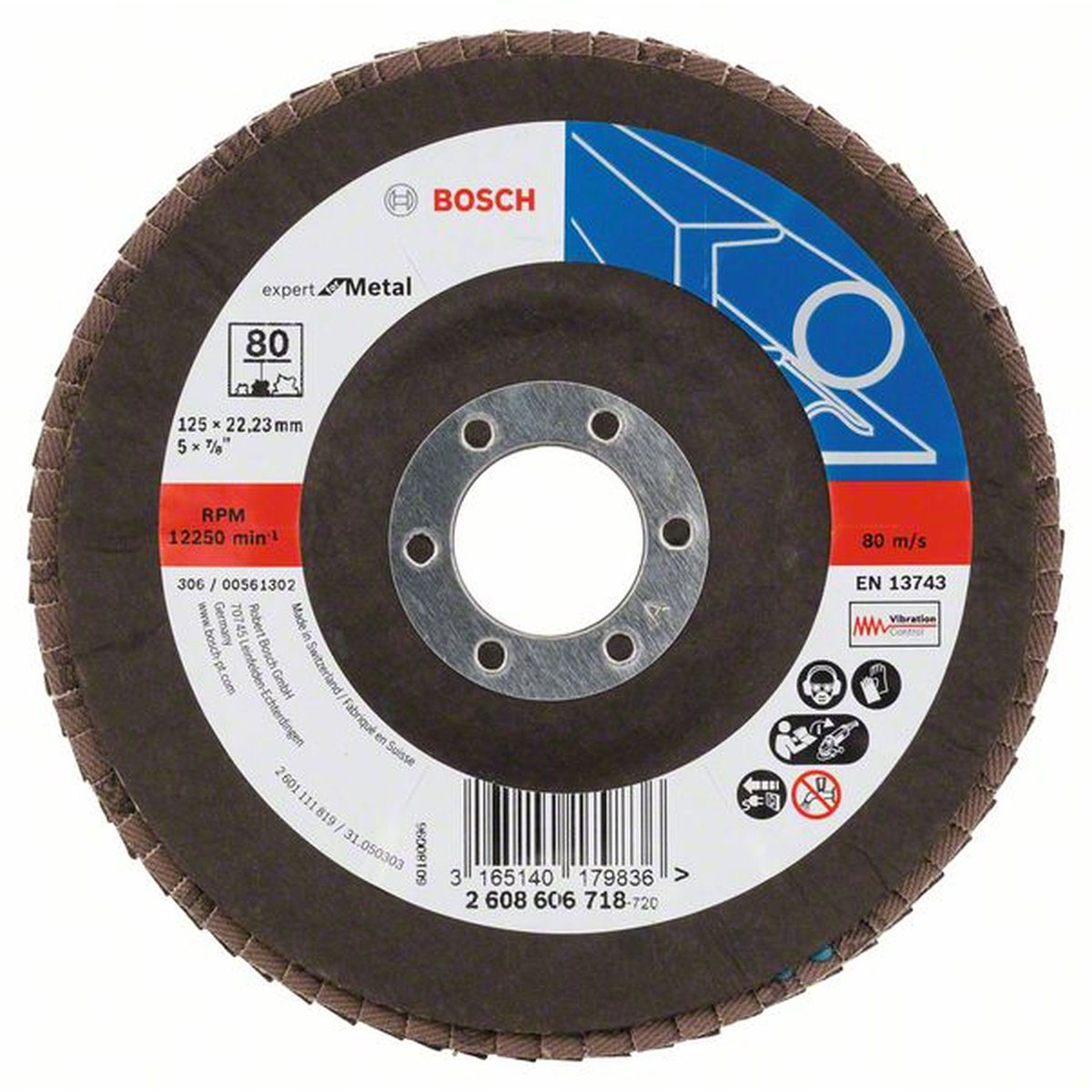 Bosch  Fächerschleifscheibe X551 K80 12,5 x 12,5 cm | 80 | 12,5 | 921853