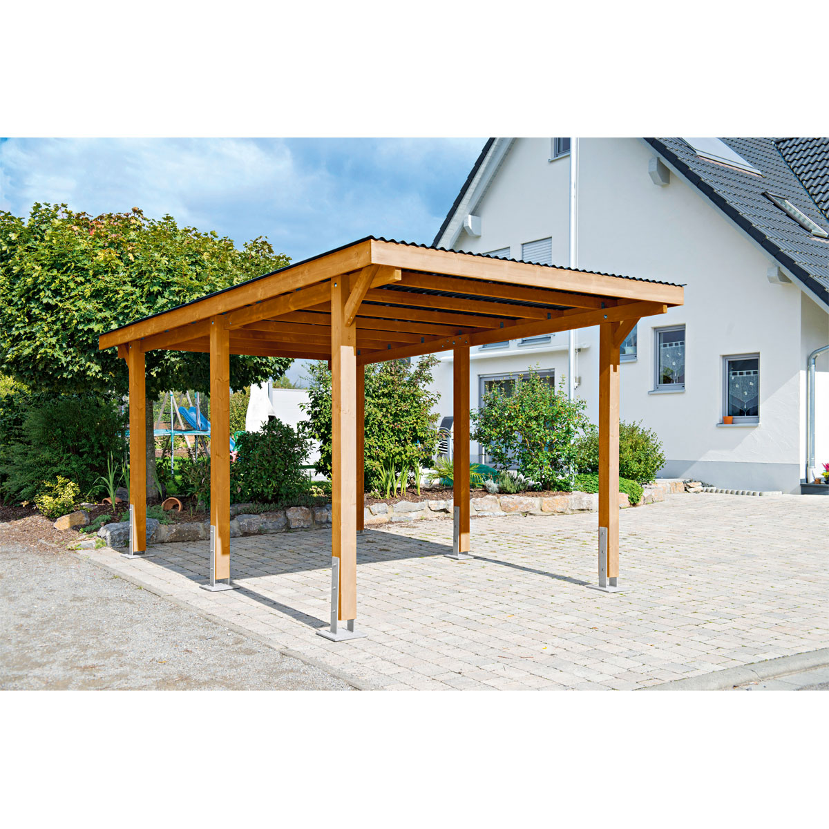 Carport Dortmund 301 x 504 cm Fichte unbehandelt | 301 | 225 | 504 | 930083