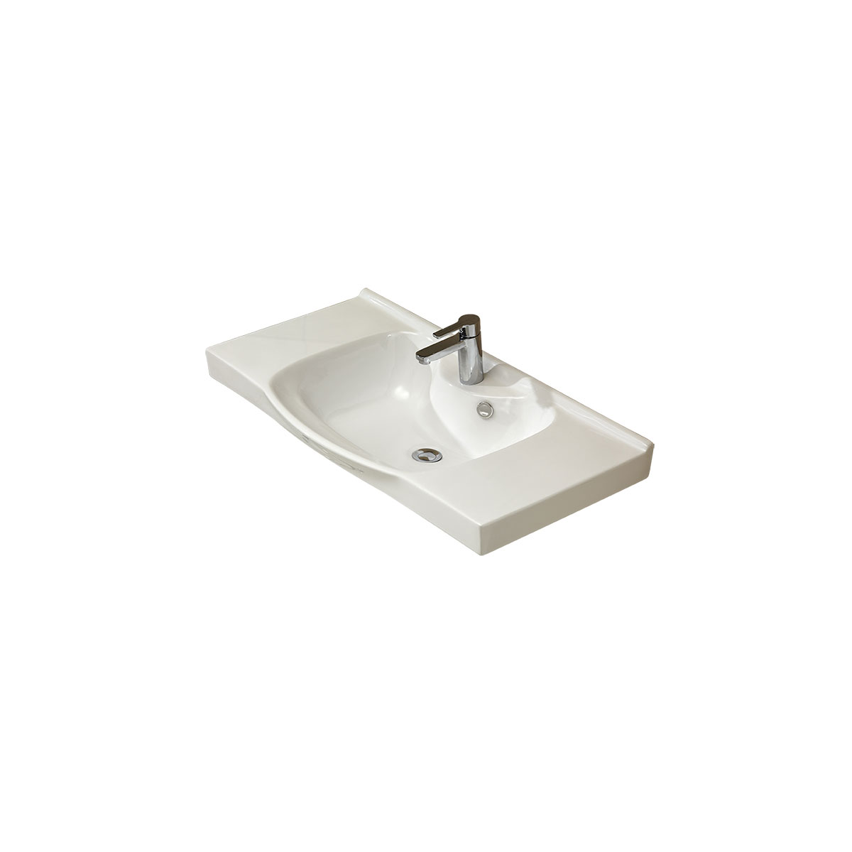 Pelipal Keramikwaschtisch Trentino weiß 92 x 5 x 48 cm | 933908