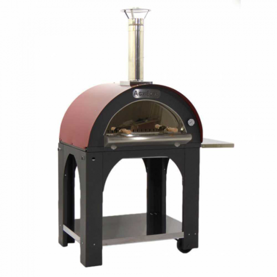AgriEuro Cibus Red - Holzbackofen fu00fcr drauu00dfen - 4 Pizzen