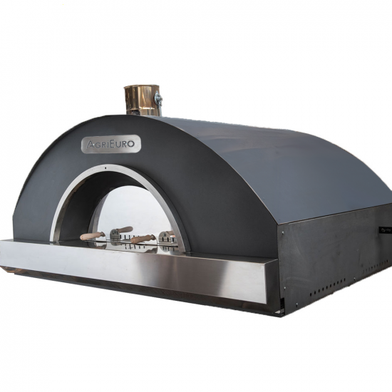 AgriEuro inox F00100 - Industrieller Holzbackofen - 220x160x98 cm
