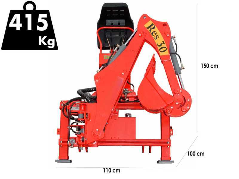 AgriEuro Top Line RES30 - Heckbagger fu00fcr Traktor mit Seitenverschiebung