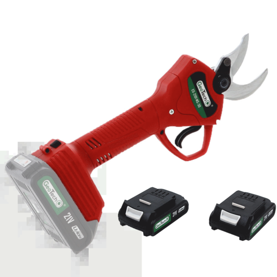Akku Baumschere fu00fcr das Beschneiden Geotech - MS 30 - 2 Akkus 2 Ah 18 V