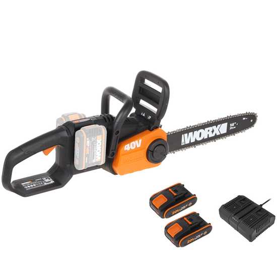 Batteriebetriebene Elektrosu00e4ge WORX WG384E - Messer 35 cm - 2x 20V - 2Ah
