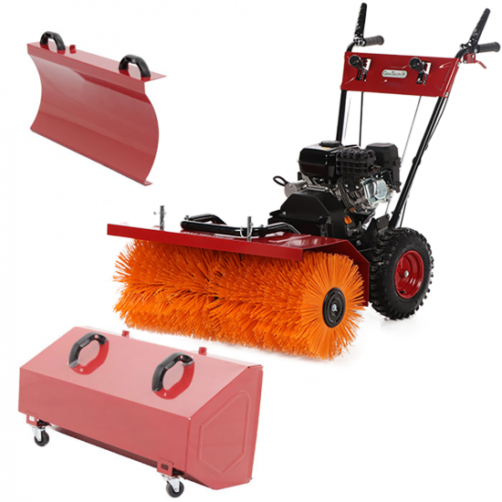 Benzin Kehrmaschine- Mehrzweckgeru00e4t - GeoTech SS 680 WEL EVO - Breite 80 cm - E-Starter