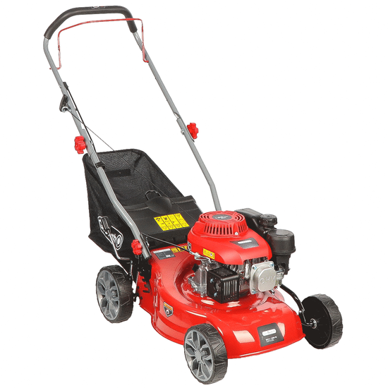 Benzin Rasenmu00e4her GeoTech S41-130 B - zum Schieben 2in1: Fangkorb + Heckauswurf
