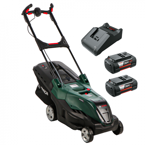 Bosch AdvancedRotak 36V-40-650 - Akku Rasenmu00e4her - Schnitt 40 cm - 2 Akkus von 36V 2Ah