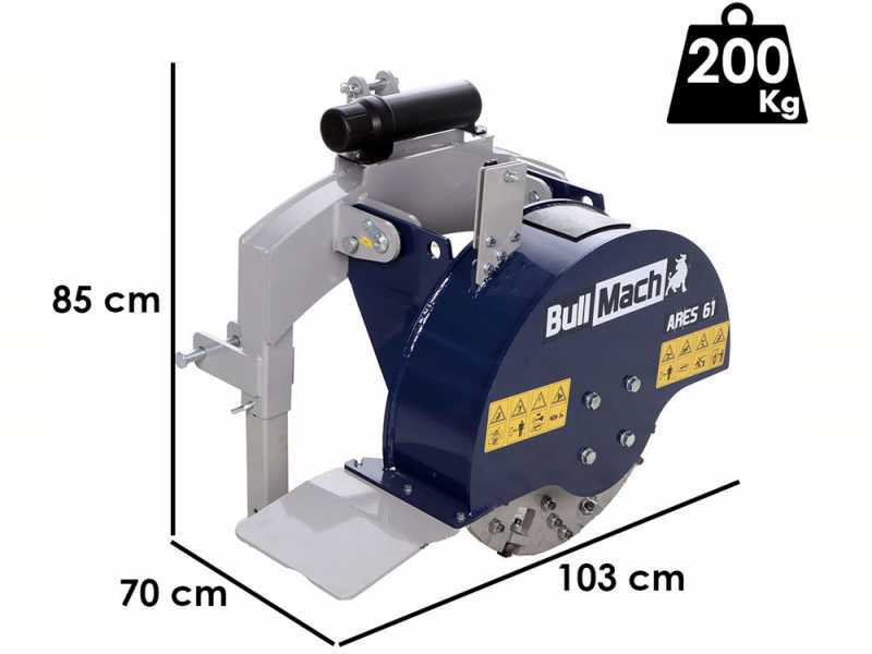 BullMach ARES 61 - Baumstumpffru00e4se mit Traktoranbau