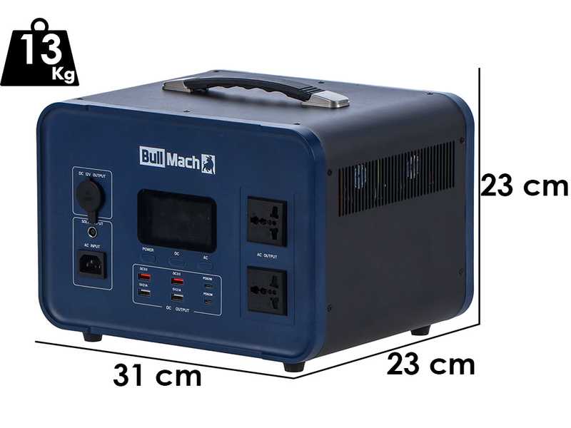 BullMach Elektron 1000 - Tragbare Powerstation  - 1000W/1008Wh 3.2V