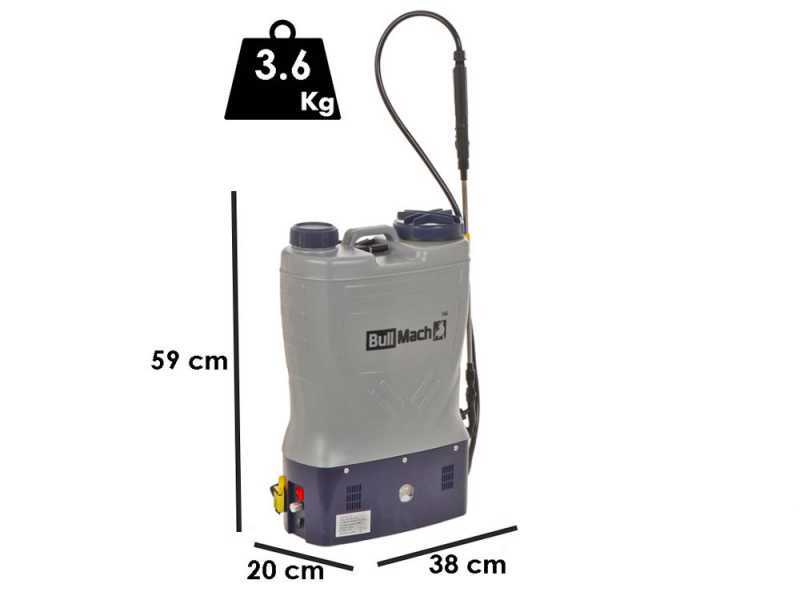 BullMach Pandora 16E LI - Elektrische Ru00fccken-Spru00fchpumpe - Akku 12V 8Ah