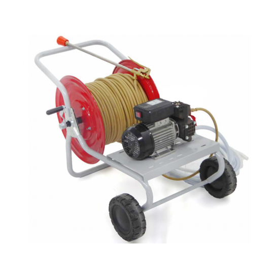 Elektrische Spru00fchmotorpumpe auf Ru00e4dern - Dal Degan DL218 Pumpe - 20 bar max - 18L/min