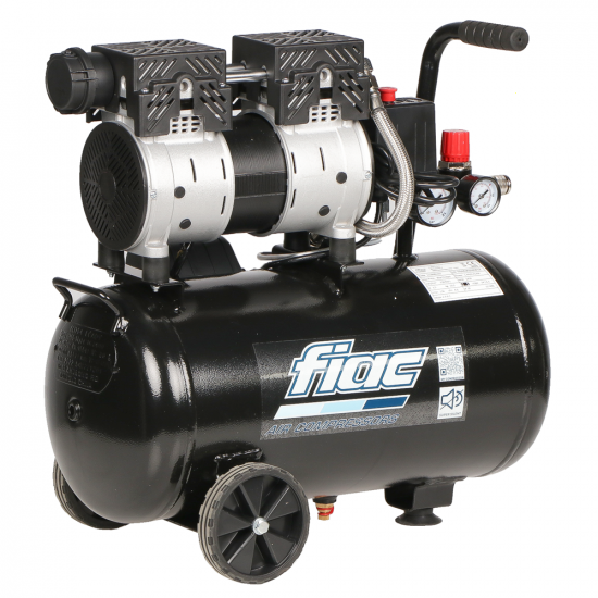 Fiac SUPERSILENT 24/1 - Schallgedu00e4mpfter elektrischer Kompressor 24 l u00f6lfrei - 1 PS Motor