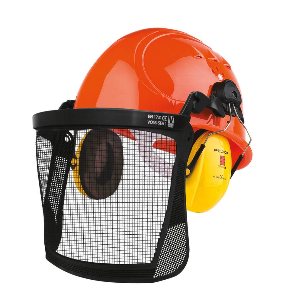 Forstschutzhelm m. Drahtgitter