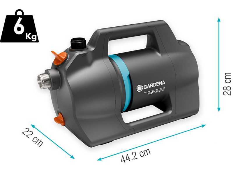 Gardena 4200 Silent - Elektrische Gartenpumpe u2013 600 W u2013 Kit mit Saugschlauch und Anschlussteilen