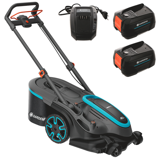 Gardena PowerMax Duo 46/36V P4A - Akku-Rasenmu00e4her - 2x18V 4Ah - 46 cm Schnitt