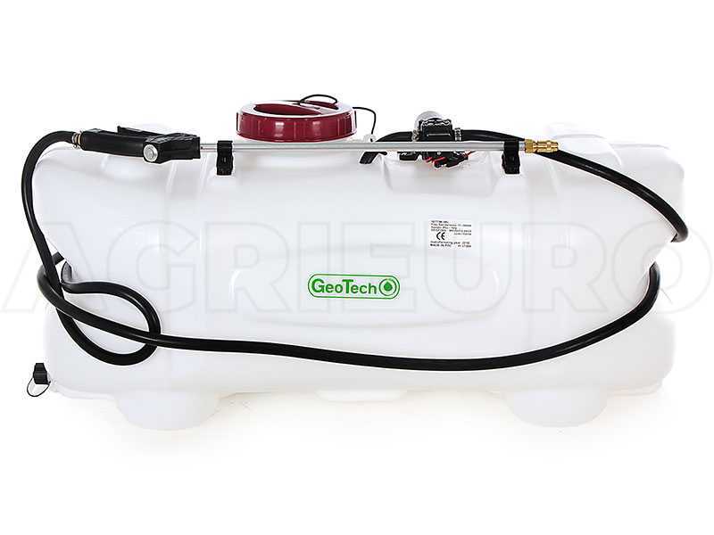 GeoTech CZ100A - Tank fu00fcr Spritzanwendungen fu00fcr Rasentraktor - Pumpe 12 V - 100 l
