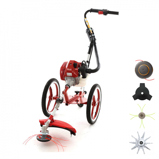 GeoTech HPBC 550 - Fadenmu00e4her Motorsense zum Schieben - Gemischmotor 52 ccm