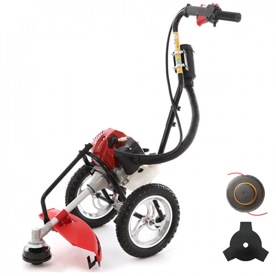 GeoTech WBC 520 - Benzin Rasentrimmer zum Schieben - Gemischmotor 52 ccm - Mu00e4hgeru00e4t