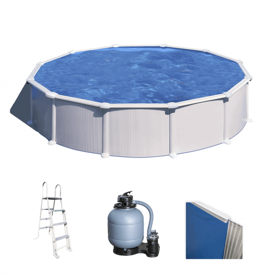Gre Atlantis rund u00d8550 x 132cm - Oberirdischer Stahlpool