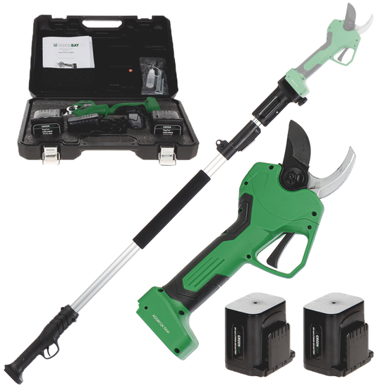 GreenBay TOPCUT 45 - Elektrische Baumschere auf Verlu00e4ngerungsschaft 150-210 cm - X2 21.6V 4Ah
