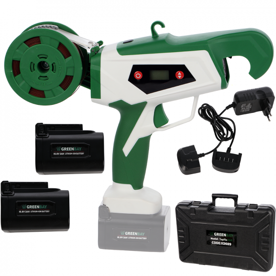 GreenBay TopTie 840 - Batteriebetriebene Weinbergbindezange - 2 x 16,4V 2Ah