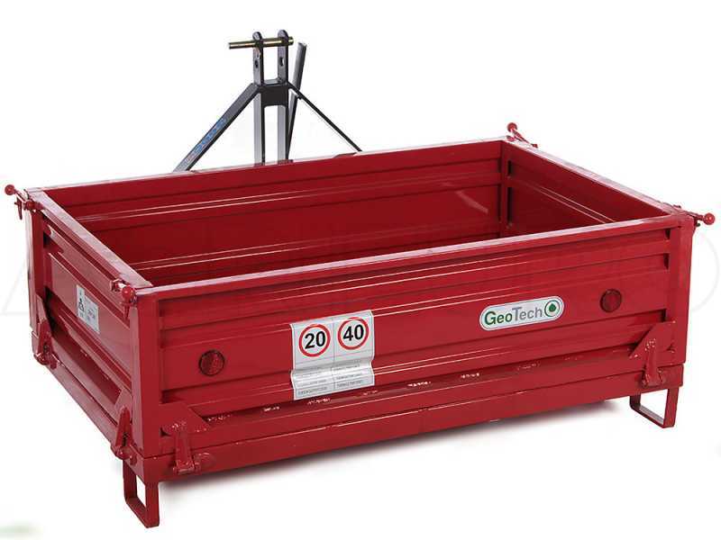 Heckcontainer fu00fcr Traktor GeoTech TRP 160 - kippbar - 3 abnehmbare Bordwu00e4nde
