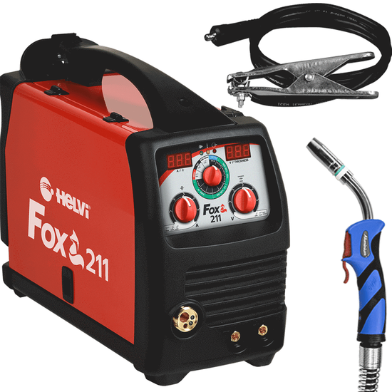 Helvi Fox 211 Digital - Inverter-Fu00fclldraht-Schweiu00dfgeru00e4t - MIG-MMA-TIG - GAS/NO GAS