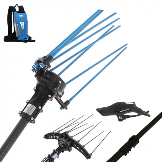 HERCULES 58V - 185/270 cm - Batteriebetriebener Olivenru00fcttler - Rucksack-Akku enthalten