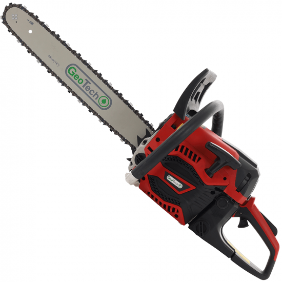 Kettensu00e4ge GeoTech GMS 45-45 mit Zweitaktmotor - 45 cm Schwert - Zweitaktmotor mit 45 cmu00b3