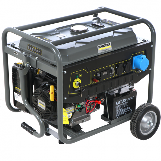 Ku00e4rcher Pro PGG 6/1 - Benzin-Stromerzeuger 5.5 kW auf Ru00e4dern - Dauerleistung 5 kW - 230V