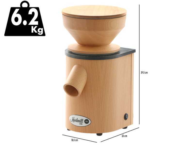 Mockmill Lino 100 - Getreidemu00fchle aus Holz - 360W