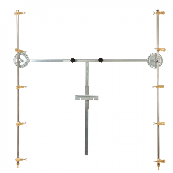 Paar Spritzbalken aus Edelstahl mit Flu00fcgelmuttern aus Messing 5+5