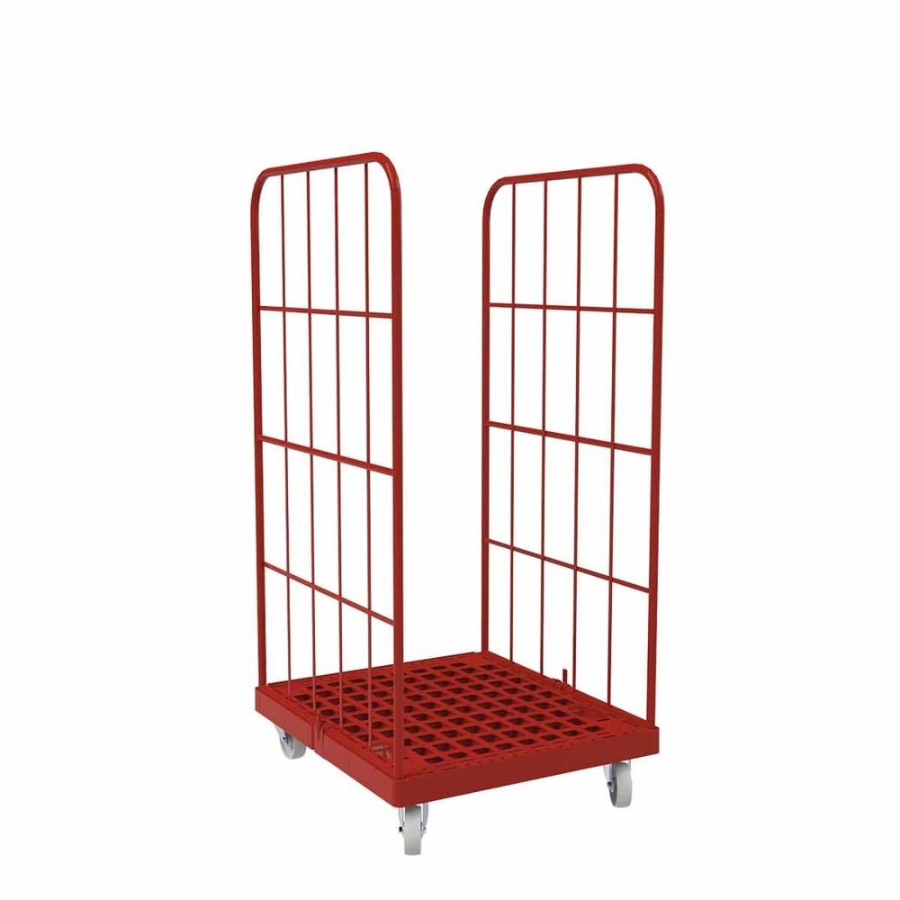 Rollbehälter Classic, 2-seitig, grobmaschig, pulverbeschichtet, Kunststoff-Rollplatte, HxBxT 1.550 x 724 x 815 mm