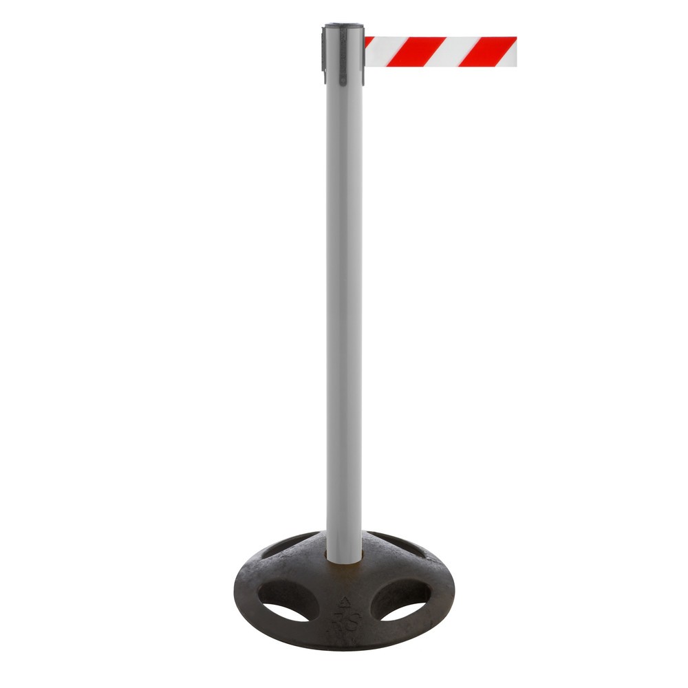 RS-GUIDESYSTEMS® Gurt-Absperrpfosten, Bodenteller aus Verbundwerkstoff, Gurtbreite 50 mm