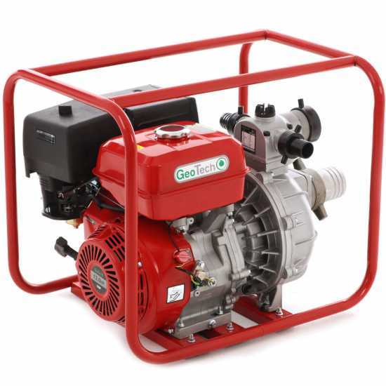 Selbstansaugende Benzin Motorpumpe GeoTech LHP80, Anschlu00fcsse 80 mm - 3" - selbstansaugend - 13 PS
