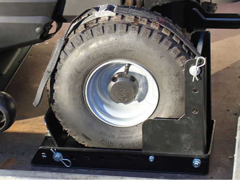 Verstellbarer Bremskeil fu00fcr Ru00e4der - Raddurchmesser bis zu 460 mm - fu00fcr alle Rasentraktoren